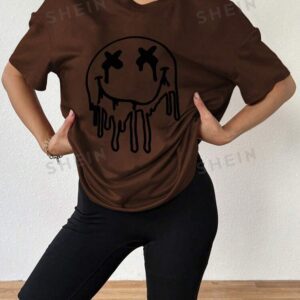 SHEIN t-shirt ample oversize et minimaliste à épaules tombantes