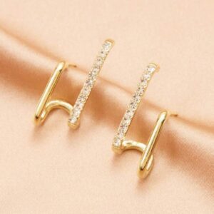 Ensemble paire de boucles d'oreilles à la mode serties de diamants pour femmes