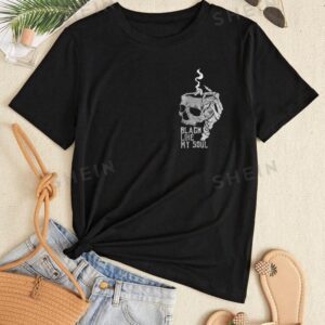 SHEIN slayer t-shirt décontracté à manches courtes coupe slim