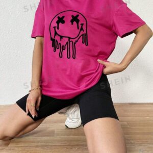 SHEIN t-shirt ample oversize et minimaliste à épaules tombantes