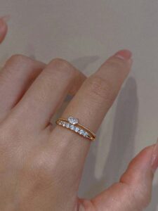 Bague scintillante en strass pour femmes, 2 pièces, mode simple