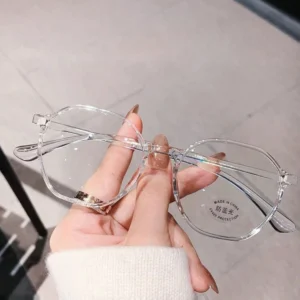 Lunettes polygonales anti-lumière bleue, style rétro minimaliste, pour femme, 1 pièce