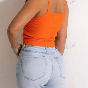 SHEIN Haut court noué couleur unie Slayer