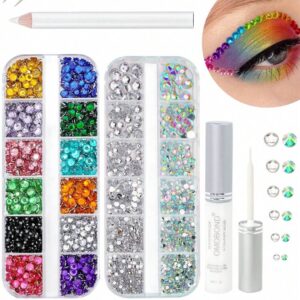 SHEIN x Candylover89 Ensemble d’autocollants brillants avec des strass et des pierres colorées