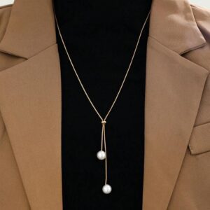 Collier pull simple chaîne réglable en forme de Y, 1 pièce