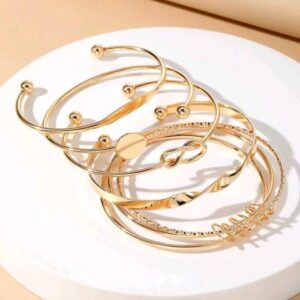 5 Pièces Ensemble De Bracelet Vintage Simple Et À La Mode Pour Femmes