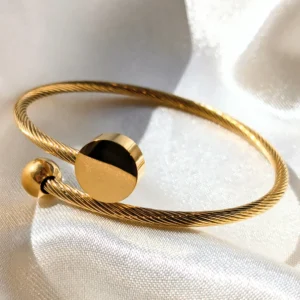 Bracelet en fil d'acier inoxydable pour femme, bracelet ouvert