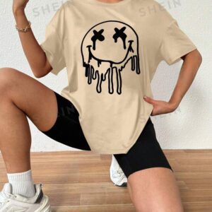 SHEIN t-shirt ample oversize et minimaliste à épaules tombantes