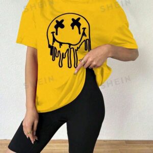 SHEIN t-shirt ample oversize et minimaliste à épaules tombantes