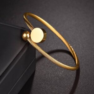 Bracelet en fil d'acier inoxydable pour femme, bracelet ouvert