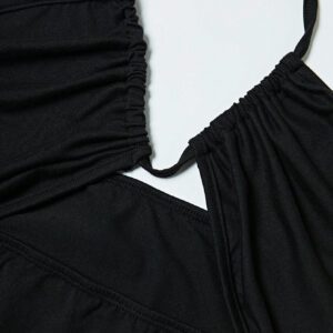 SHEIN Relaxiva Robe sexy noire moulante sans manches et dos nu pour femme