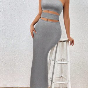 Glamine Robe Moulante Sexy Sans Bretelles Pour Femmes, Évidée