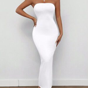 SHEIN PETITE Robe pour femmes d'été à tube divisé dans le dos