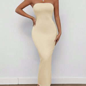 SHEIN PETITE Robe pour femmes d'été à tube divisé dans le dos