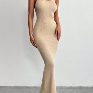 Robe moulante en tricot côtelé