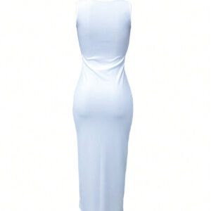 Robe Moulante Côtelée Sexy À Col En V Pour Femmes De Style Européen Et Américain