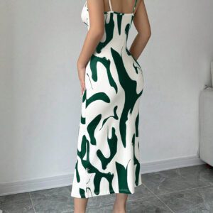 SHEIN Raffinéa Robe portefeuille d'été élégante à imprimé aléatoire avec fente à la cuisse