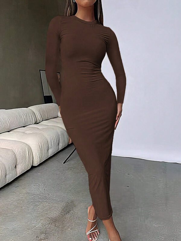 SHEIN SXY Robe élégante pour femme, décontractée d'été, col rond, coupe moulante – Image 7