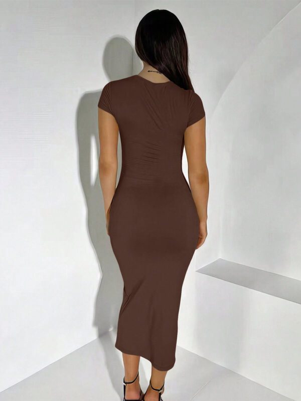 SHEIN SXY Robe élégante pour femme, décontractée d'été, col rond, coupe moulante – Image 13