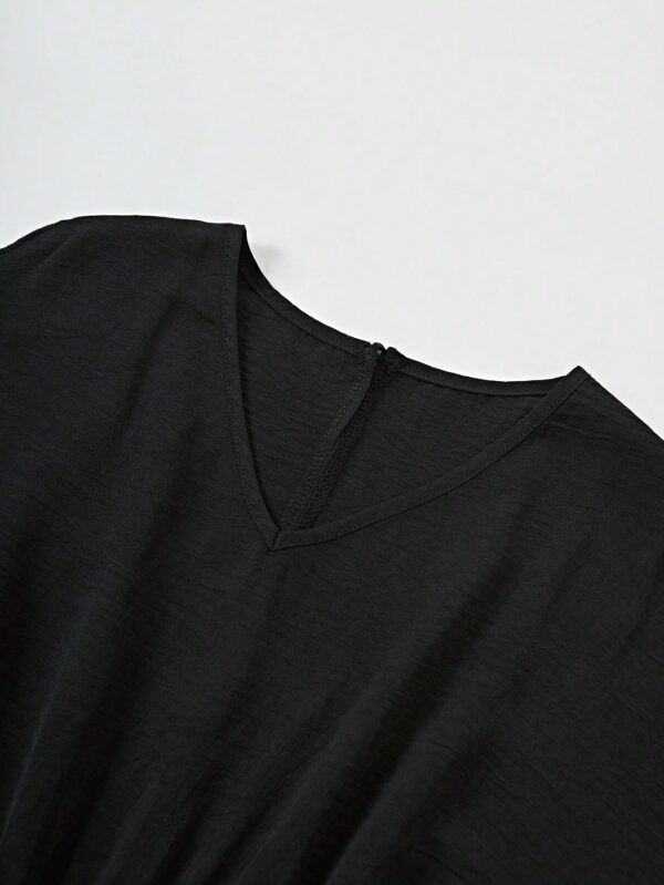 SHEIN VaVaLuxe Combinaison d'été décontractée sans bretelles pour femme en couleur unicolore avec ceinture à nouer à épaules découvertes – Image 11