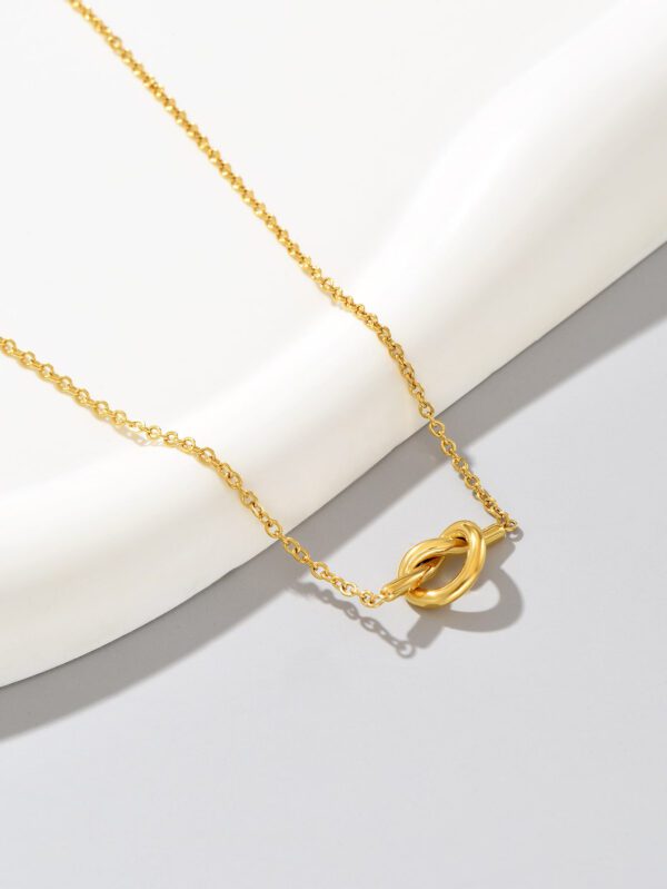 1 pièce Collier torsadé en acier inoxydable plaqué or 18 carats, port quotidien et cadeau pour femmes – Image 3