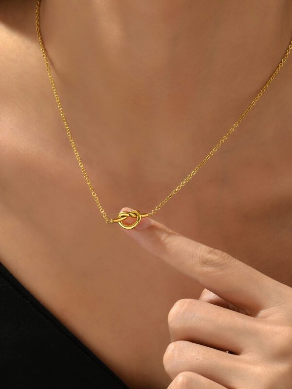 1 pièce Collier torsadé en acier inoxydable plaqué or 18 carats, port quotidien et cadeau pour femmes – Image 4