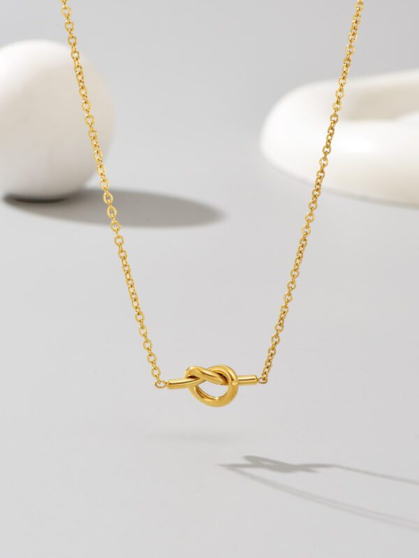 1 pièce Collier torsadé en acier inoxydable plaqué or 18 carats, port quotidien et cadeau pour femmes – Image 5