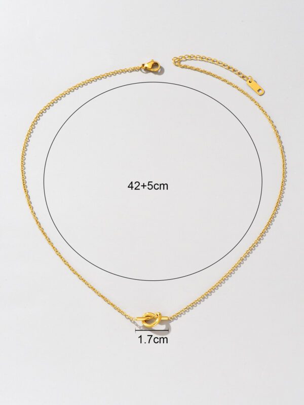 1 pièce Collier torsadé en acier inoxydable plaqué or 18 carats, port quotidien et cadeau pour femmes – Image 6
