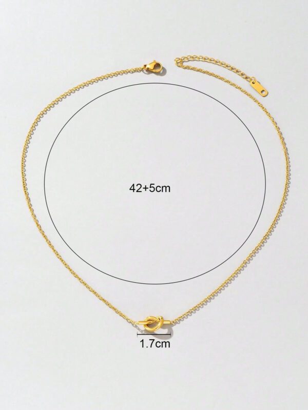 1 pièce Collier torsadé en acier inoxydable plaqué or 18 carats, port quotidien et cadeau pour femmes – Image 8
