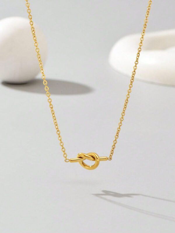 1 pièce Collier torsadé en acier inoxydable plaqué or 18 carats, port quotidien et cadeau pour femmes – Image 9