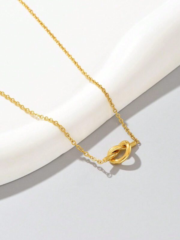 1 pièce Collier torsadé en acier inoxydable plaqué or 18 carats, port quotidien et cadeau pour femmes – Image 11