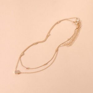 1 pièce Collier pendentif cœur minimaliste multicouche, convient pour un port quotidien, une fête, la plage, les voyages ou comme un beau cadeau pour femmes