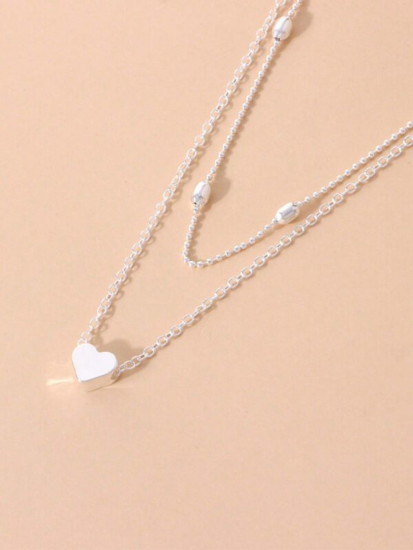 1 pièce Collier pendentif cœur minimaliste multicouche, convient pour un port quotidien, une fête, la plage, les voyages ou comme un beau cadeau pour femmes – Image 8