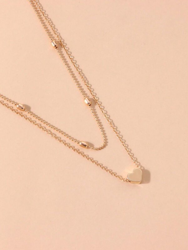1 pièce Collier pendentif cœur minimaliste multicouche, convient pour un port quotidien, une fête, la plage, les voyages ou comme un beau cadeau pour femmes – Image 9