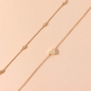 1 pièce Collier pendentif cœur minimaliste multicouche, convient pour un port quotidien, une fête, la plage, les voyages ou comme un beau cadeau pour femmes