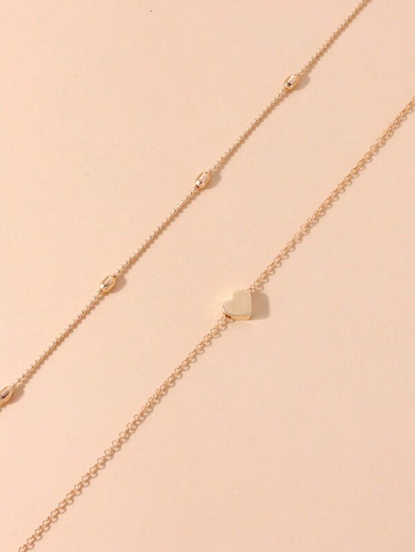 1 pièce Collier pendentif cœur minimaliste multicouche, convient pour un port quotidien, une fête, la plage, les voyages ou comme un beau cadeau pour femmes – Image 10