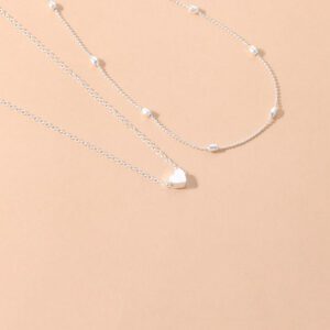 1 pièce Collier pendentif cœur minimaliste multicouche, convient pour un port quotidien, une fête, la plage, les voyages ou comme un beau cadeau pour femmes