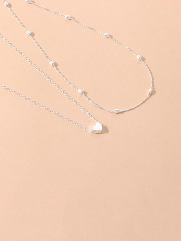 1 pièce Collier pendentif cœur minimaliste multicouche, convient pour un port quotidien, une fête, la plage, les voyages ou comme un beau cadeau pour femmes – Image 11