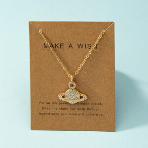1 Pièce Collier Pendentif Forme De La Terre Simple Entièrement Garni De Strass