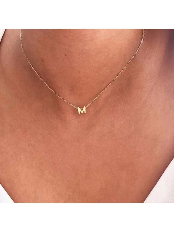 A-Z initial Collier Avec Pendentif Femme En Acier Inoxydable Collier À Chaîne Pour Femme