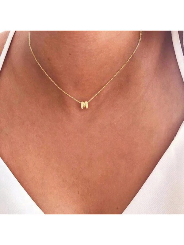 A-Z initial Collier Avec Pendentif Femme En Acier Inoxydable Collier À Chaîne Pour Femme – Image 6