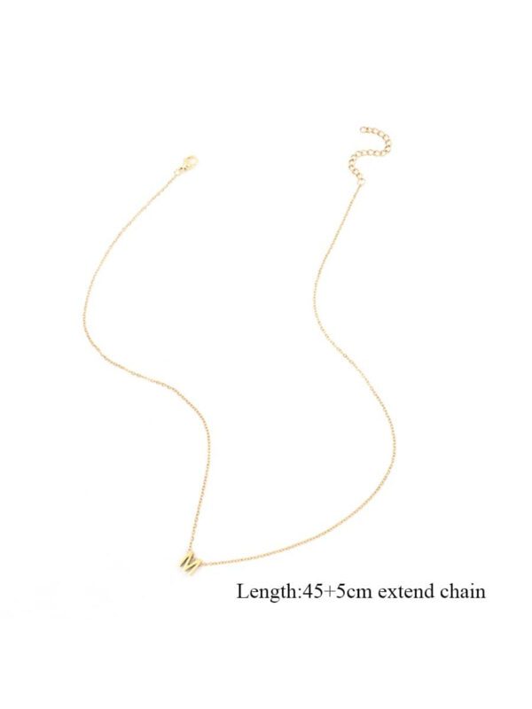 A-Z initial Collier Avec Pendentif Femme En Acier Inoxydable Collier À Chaîne Pour Femme – Image 8
