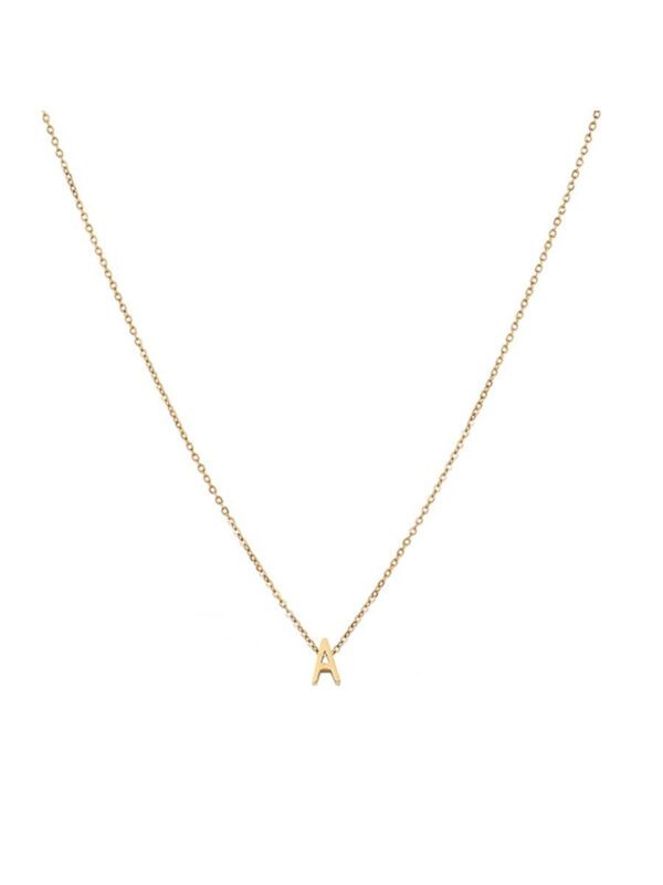 A-Z initial Collier Avec Pendentif Femme En Acier Inoxydable Collier À Chaîne Pour Femme – Image 9