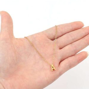 A-Z initial Collier Avec Pendentif Femme En Acier Inoxydable Collier À Chaîne Pour Femme