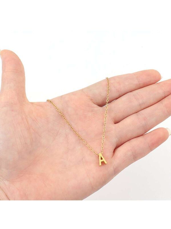 A-Z initial Collier Avec Pendentif Femme En Acier Inoxydable Collier À Chaîne Pour Femme – Image 10
