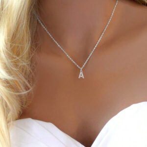 1 pièce Collier À Chaîne À Pendentif Classique Branché Argent Couleur initial Pour Femme