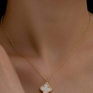 1 pièce Collier pendentif délicat en acrylique à quatre feuilles de trèfle minimaliste pour femmes