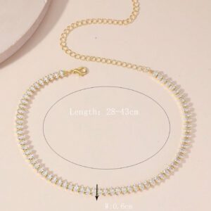 1 pièce Collier géométrique pour femmes en forme d"œil de cheval avec zircone, polyvalent pour les occasions quotidiennes et formelles