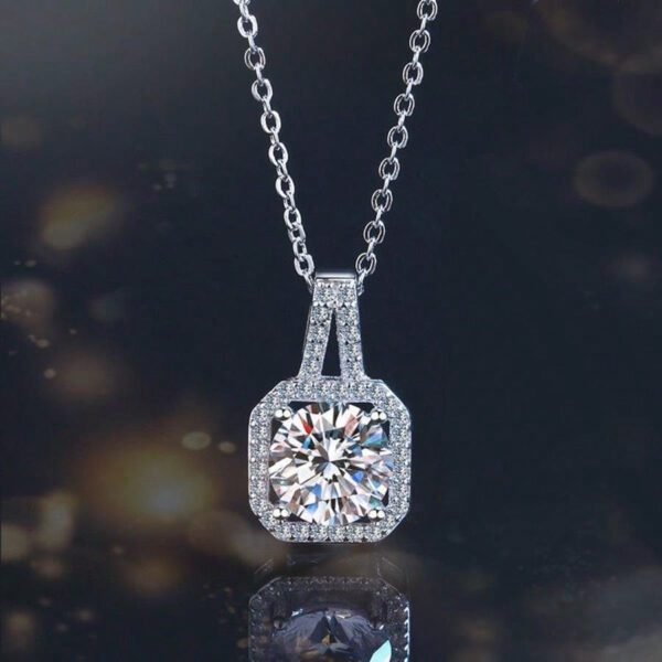 1pc Pendentif En Zircone Cubique Carrée Pleine En Diamant, Collier Pour Dames – Image 7