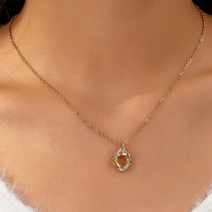 Collier de clavicule géométrique à cercle évidé plaqué or 18 carats et plaqué argent, cadeaux de bijoux